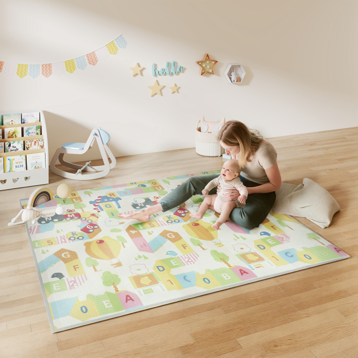  Covor pentru Copii cu Literele Alfabetului si Suprafata Impermeabila din XPE, Multicolor, 200x180x1.5 cm [2]