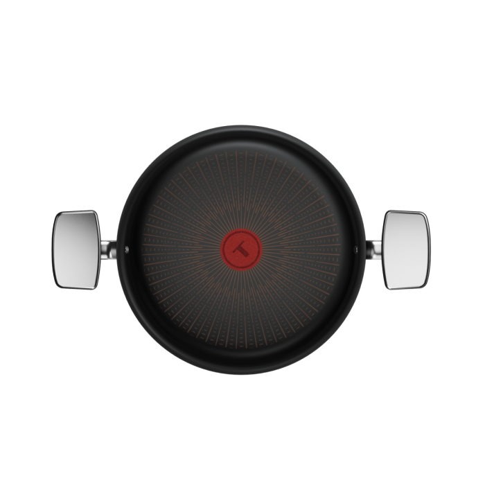 Cratita cu capac Tefal Excellence+ G3307153, 26 cm, invelis antiaderent, tehnologie FUSIONCORE, Thermo-Signal™, manere nituite, aluminiu, inductie,  [5]