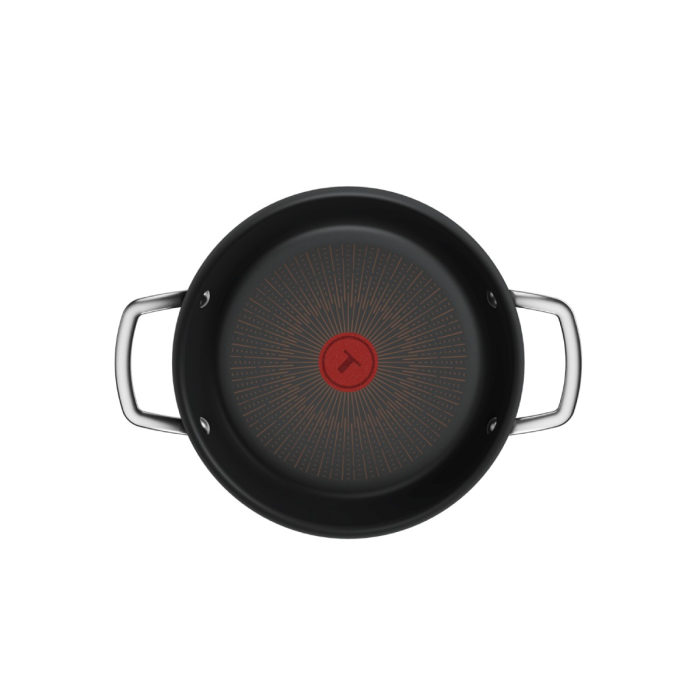 Cratita cu capac Tefal Excellence+ G3308802, 24 cm, invelis antiaderent, tehnologie FUSIONCORE, Thermo-Signal™, manere nituite, aluminiu, inductie,  [6]