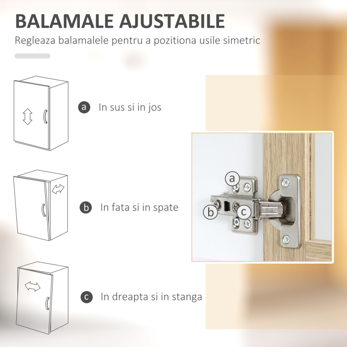  Credenta Lemn Bucatarie cu Sertare & Usi Sticla, 80×40×180 cm [8]