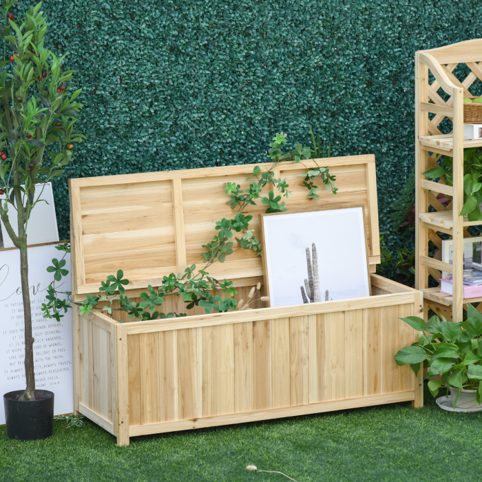  Cufar container pentru Extern din Lemn de Brad Natural cu Spatar [2]