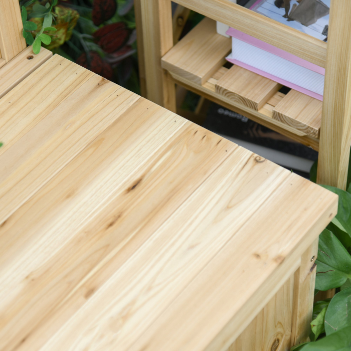  Cufar container pentru Extern din Lemn de Brad Natural cu Spatar [9]