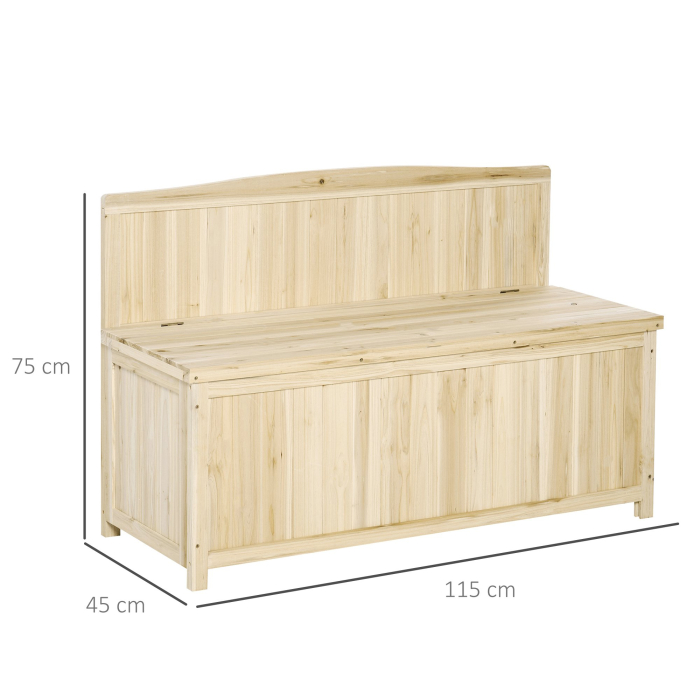  Cufar container pentru Extern din Lemn de Brad Natural cu Spatar [3]