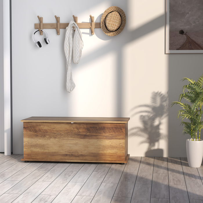 , Cufar de Depozitare, cu Spatiu de Depozitare, Panou din particule, 100 x 40 x 40 cm, Maro Efect Lemn [8]