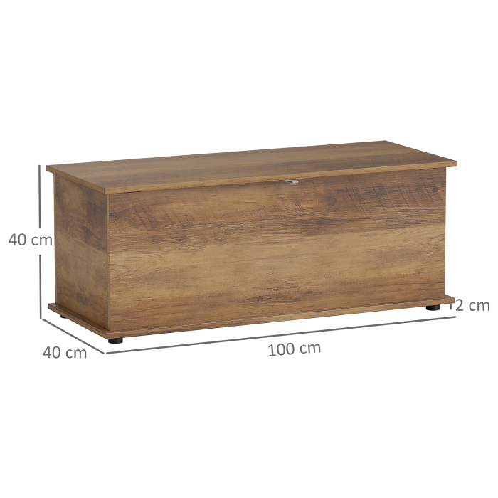 , Cufar de Depozitare, cu Spatiu de Depozitare, Panou din particule, 100 x 40 x 40 cm, Maro Efect Lemn [3]
