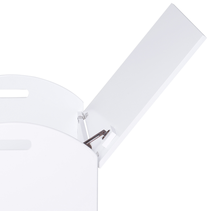  Cufar Depozitare Jucarii din Lemn, Cutie Organizare pentru Camera Copii, Alb, 62×40×46.5 cm [9]