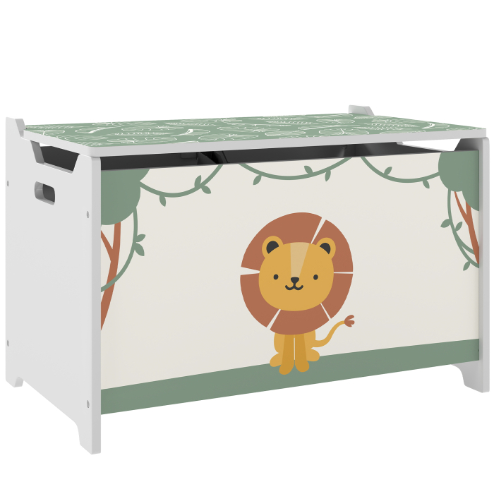  Cufar Portagiochi cu Capac pentru Copii 60x37x39 cm, Verde [1]