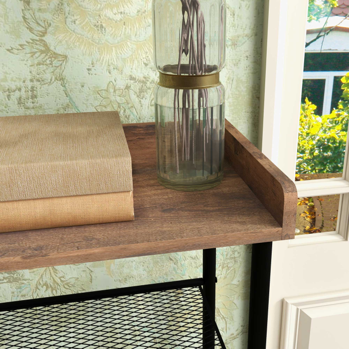  Cuier de Podea cu 6 Agatatori din PAL si Otel cu Dulap pentru Pantofi si Depozitare, 92.5x28.2x182 cm [8]