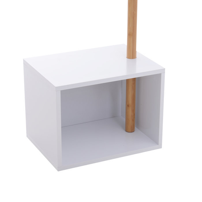  Cuier Dulap pantofi cu 6 Agatatoare in Bambù, Alb, 40x30x180cm [9]