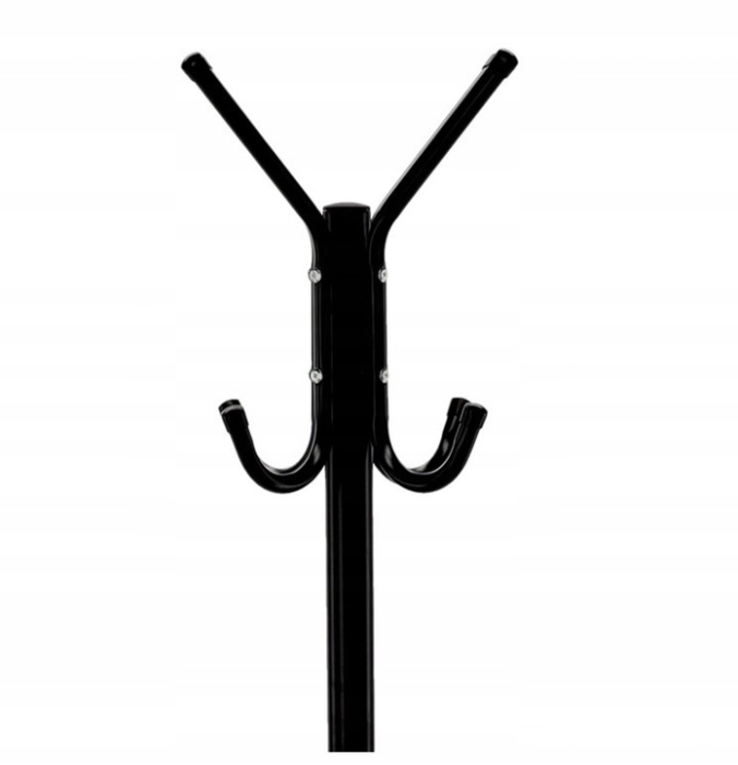 Cuier hol metalic 178 cm, 12 carlige, design minimalist, negru [5]