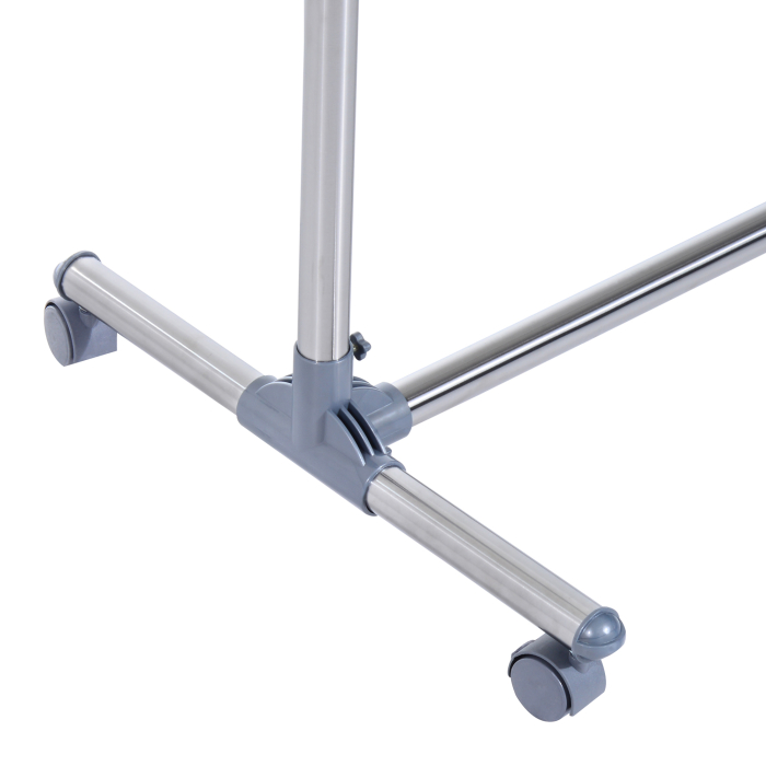  Cuier pentru haine cu inaltime si extensie reglabile, 165 x 48 x 180 cm, Inox / ABS, Argintiu / Gri [9]