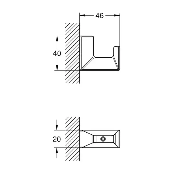 Cuier simplu Grohe Selection Cube crom lucios [4]