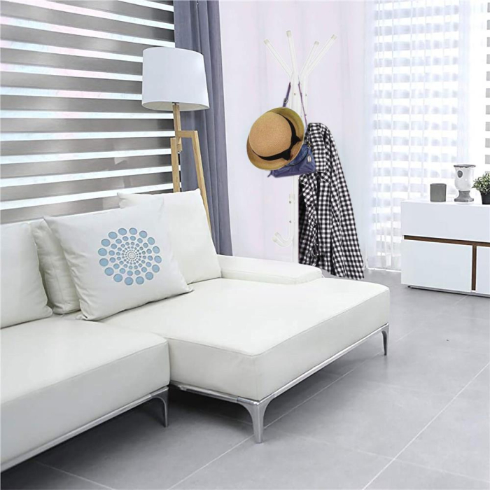 Cuier tip pom metalic Sersimo, 12 agatatoare, 177cm, alb [9]