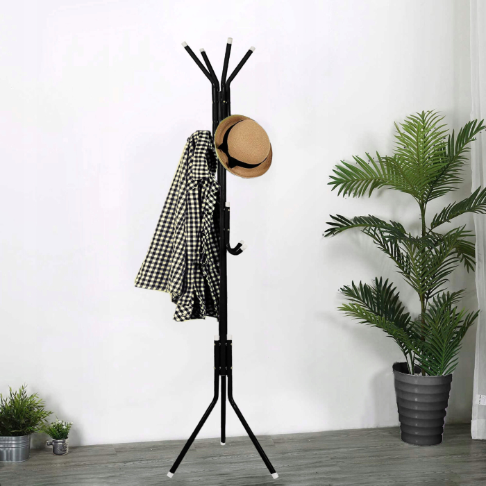 Cuier tip pom metalic Sersimo, 12 agatatoare, 177cm, negru [3]