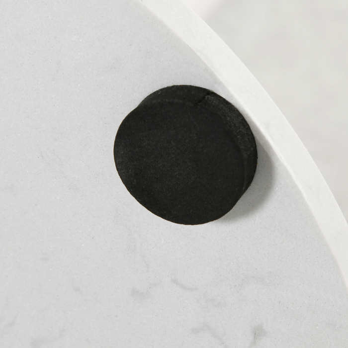  Cuier Vertical Autoportant cu 6 Carlige in Forma de Disc si Baza din Ardezie, Ø32x171 cm, Alb [9]