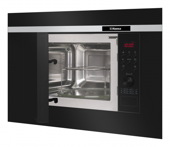Cuptor cu AMG20BFH, microunde Hansa, incorporabil, putere w 700, capacitate l 20, numar programe 12, negru [2]