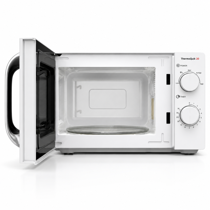 Cuptor cu microunde HAEGER THERMOQUIK, Capacitate 20L, Putere reglabila pana la 700 W, 5 niveluri putere si dezghetare, Alb/Negru [3]