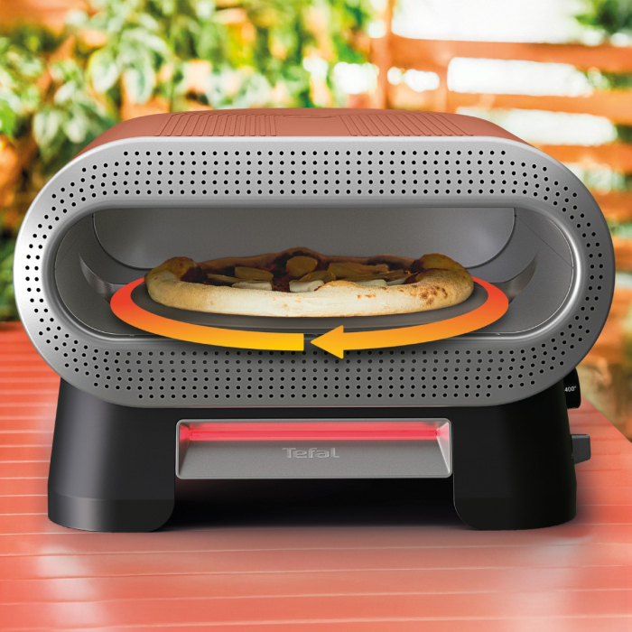 Cuptor electric pentru pizza Tefal Pizza Pronto JM600TE0, 2600 W, 4 trepte de temperatura, piatra rotativa automata, accesoriu pentru feliat pizza, pa [5]