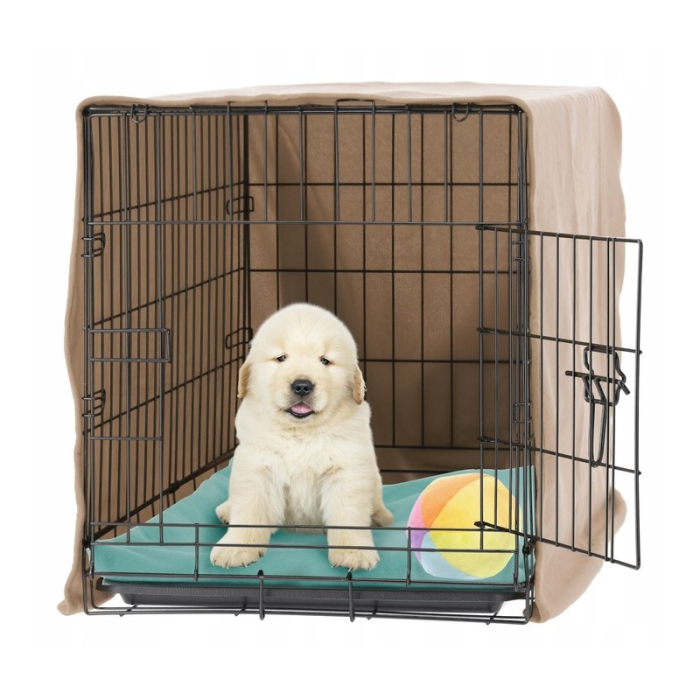 Cusca metalica caine xl pliabila tava detasabila maner, 91x57x63 cm, transport usor, negru [2]