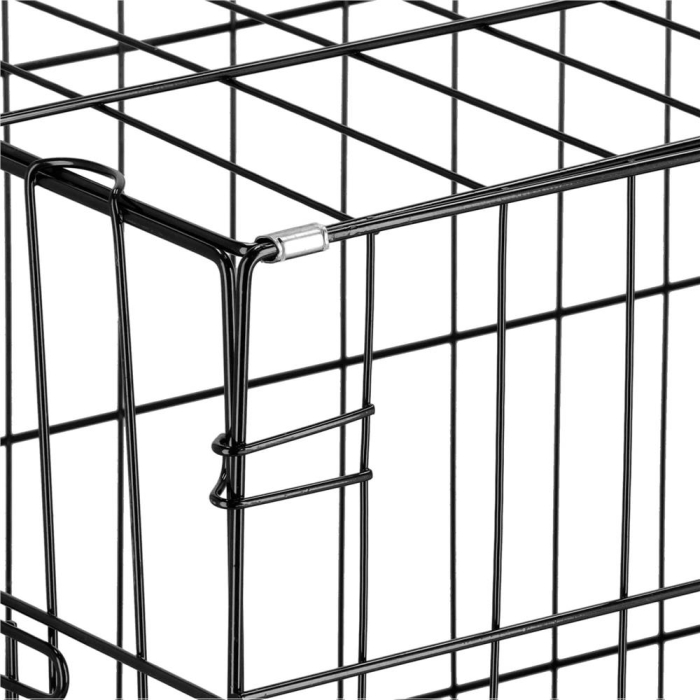 Cusca animale 2 usi pliabila metal tava detasabila xl, 100x70x60 cm, transport usor, negru [7]
