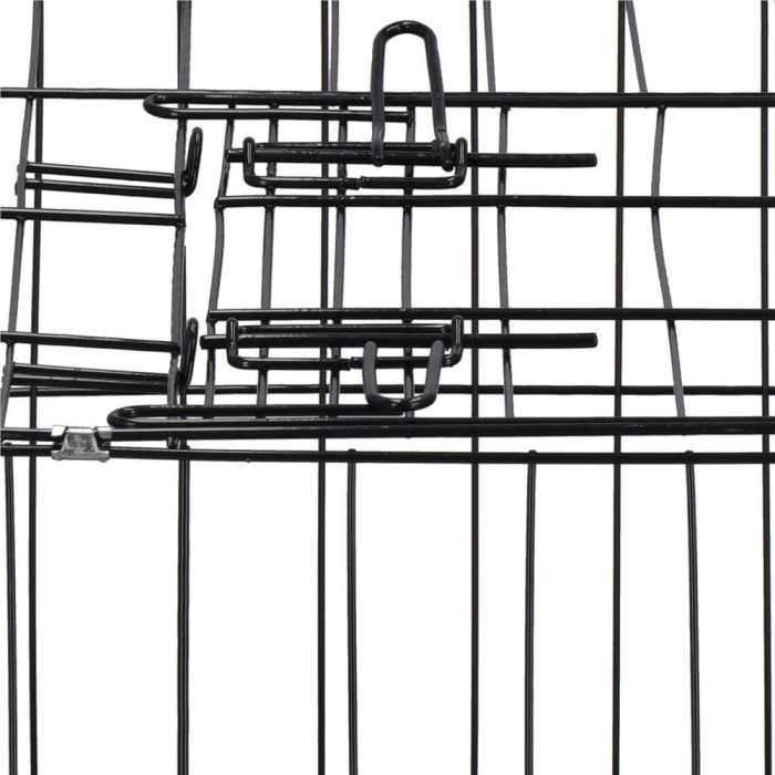Cusca pliabila animale XXL 2 usi metal, tava detasabila, incuietori duble L, 130x70x61 cm, negru [12]