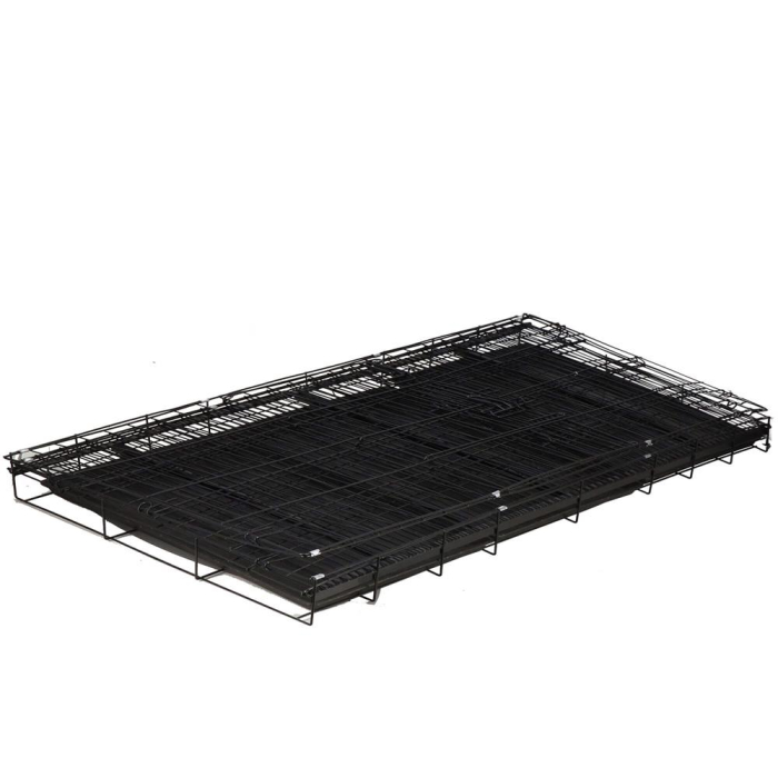 Cusca pentru animale, 2 usi, Pliabila din metal, XXL, Negru, 130x70x61 cm [11]