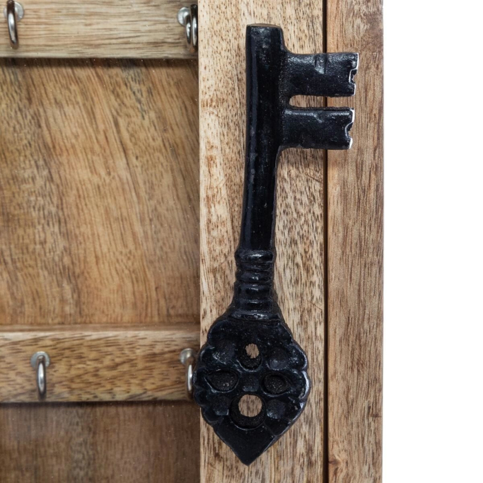 Cutie de chei Atmosphera Amalia cu 10 carlige, 30x40 cm, lemn masiv, design vintage, natur [3]