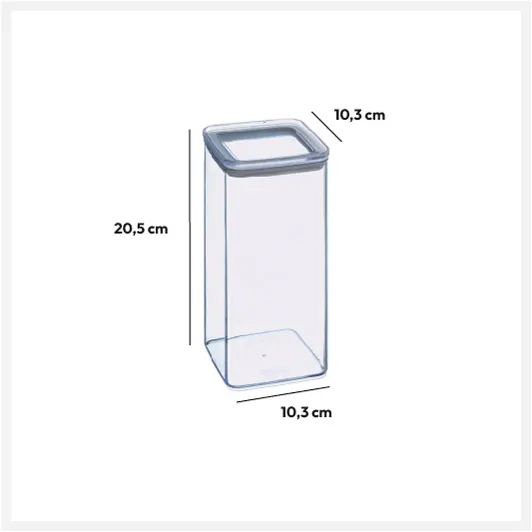 Cutie depozitare patrata 5Five PS, 1.5 litri, 10x10x20 cm, transparent [4]