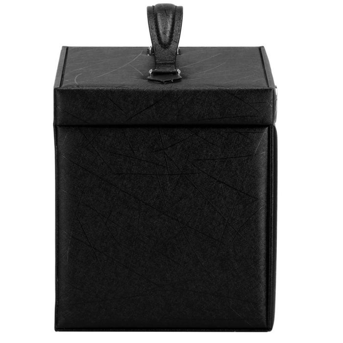 Cutie depozitare si organizare bijuterii, piele ecologica + velur, 26 x 21,5 x 19 cm, negru [9]