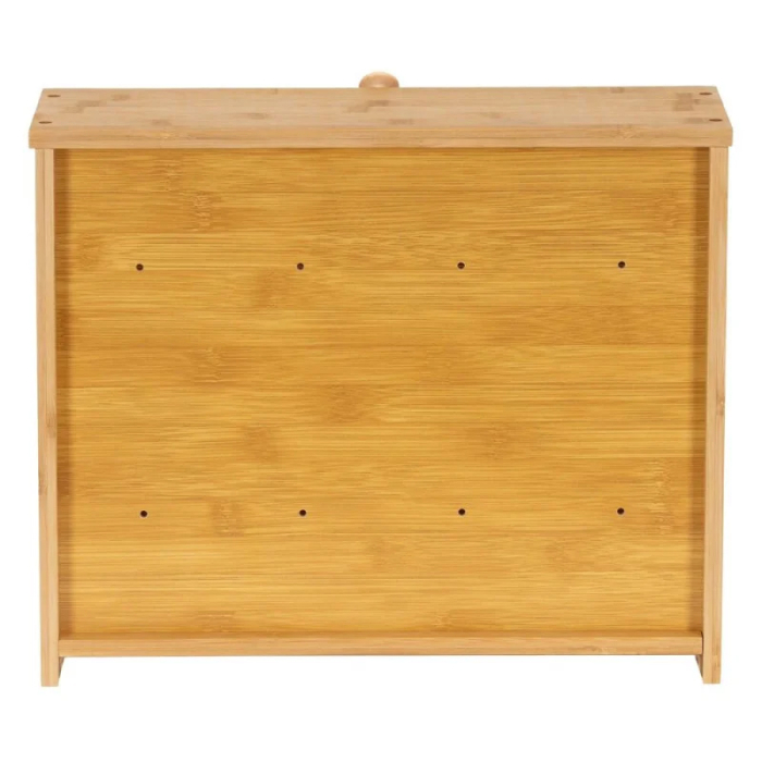 Cutie pentru paine cu 2 niveluri din bambus, cu ferestre transparente si inchidere magnetica, 39x25x32 cm, natur [9]