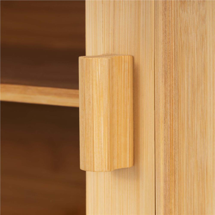 Cutie pentru paine din bambus cu fereastra transparenta, inchidere magnetica, 39x20x31 cm, bambus natural [19]