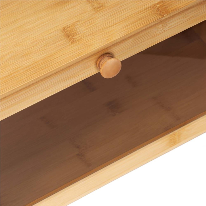 Cutie pentru paine din bambus cu fereastra transparenta, inchidere magnetica, 40x20x23 cm, bambus natural [8]