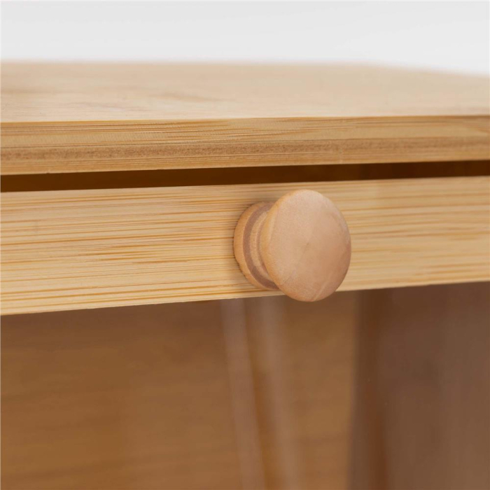 Cutie pentru paine din bambus cu fereastra transparenta, inchidere magnetica, 40x20x23 cm, bambus natural [7]