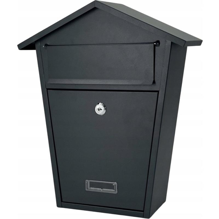 Cutie postala metalica 38x32x11 cm, tabla zincata, cu clapeta si yala cu 2 chei, gri [1]