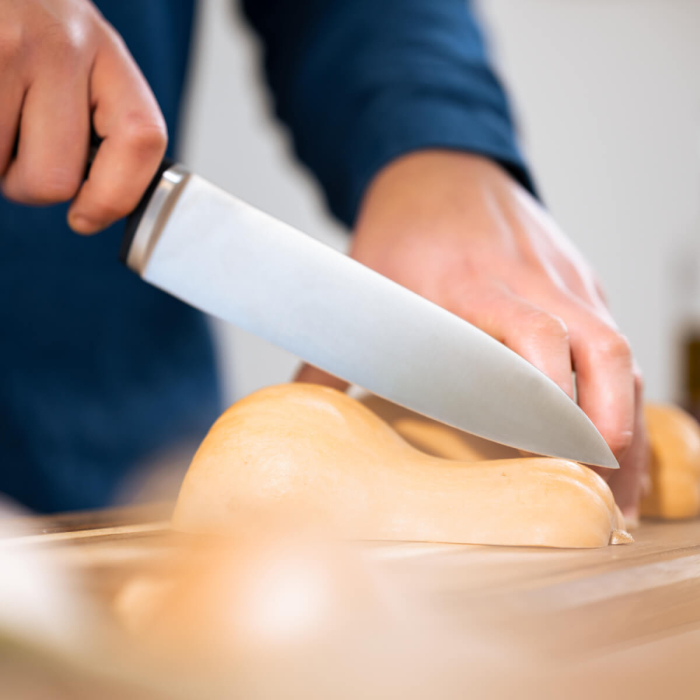 Cutitul bucatarului & suport Tefal EverSharp Pro K297S244, inox german, maner ergonomic, sistem de ascutire integrat, negru & argintiu [10]