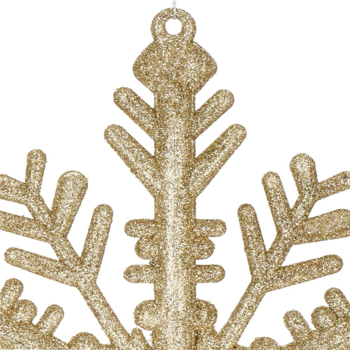 Decoratiune brad fulg de zapada, 30cm, auriu cu sclipici [7]