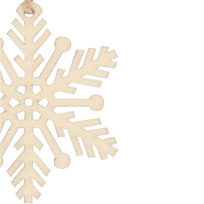 Decoratiune brad fulg de zapada din lemn, set 6 bucati, maro [3]