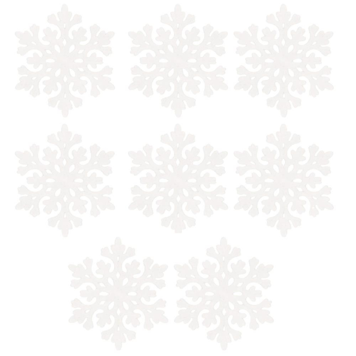 Decoratiune brad fulg de zapada, set 8 bucati, 8cm, alb [8]