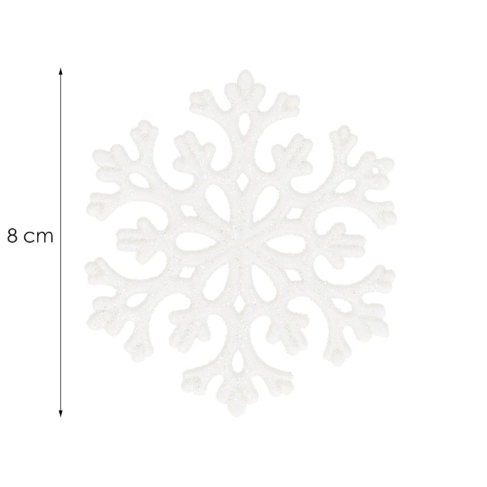 Decoratiune brad fulg de zapada, set 8 bucati, 8cm, alb [10]