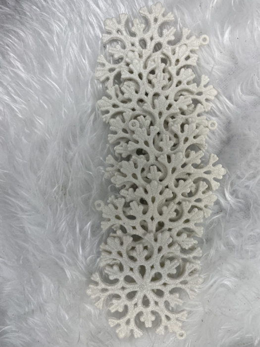 Decoratiune brad fulg de zapada, set 8 bucati, 8cm, alb [12]
