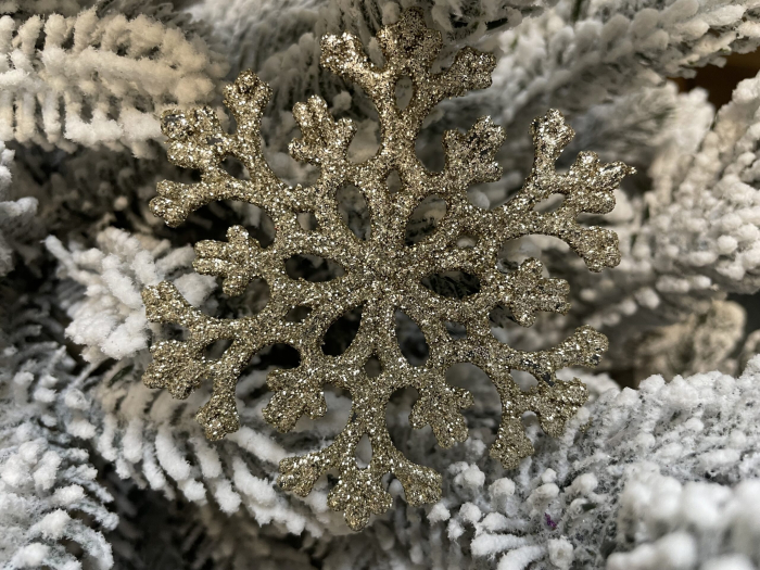 Decoratiune brad fulg de zapada, set 8 bucati, 8cm, auriu [17]