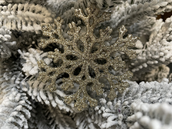 Decoratiune brad fulg de zapada, set 8 bucati, 8cm, auriu [16]