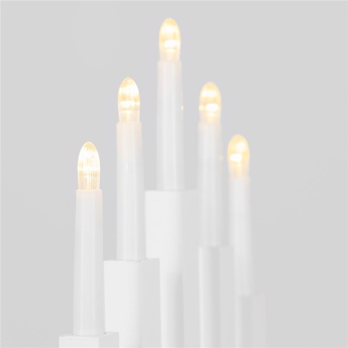 Decoratiune luminoasa tip sfesnic, din lemn, 39 cm, lumina calda, alimentare cu baterii, alb [13]