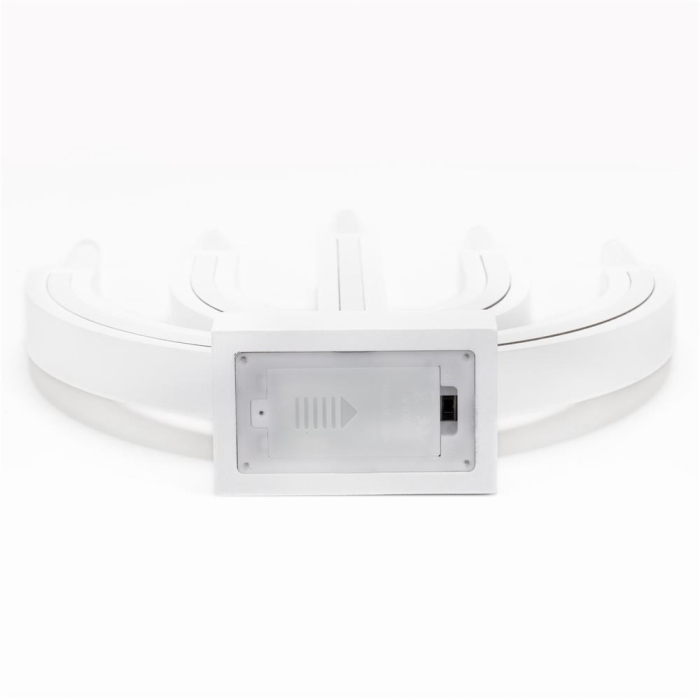 Decoratiune luminoasa tip sfesnic, din lemn, 39 cm, lumina calda, alimentare cu baterii, alb [12]