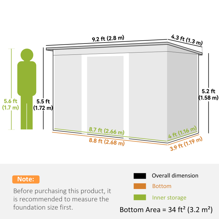  Depozit de Gradina din Otel cu 2 Ventilatii si 2 Usi Glisante, 280x130x172 cm, Maro Lemn [3]