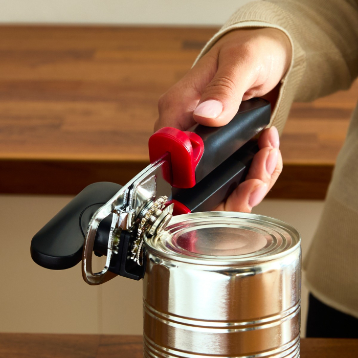 Deschizator pentru conserve, borcane si sticle Tefal Ingenio K4274334, inox, compatibilitate cu masina de spalat vase, negru & rosu [7]
