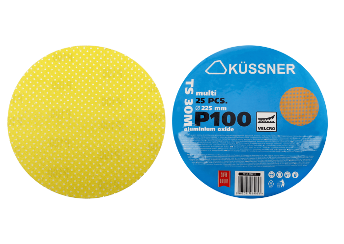 Disc abraziv multi-gauri Küssner TS30M, Ø 225 mm, acoperire cu corindon, granulatie *P100*, pachet de 25 [2]