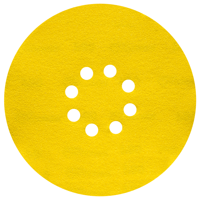 Disc de slefuit Küssner TS30R cu gauri, Ø 225 mm, Velcro, acoperire cu corindon, granulatie *P150*, pachet de 25. [2]
