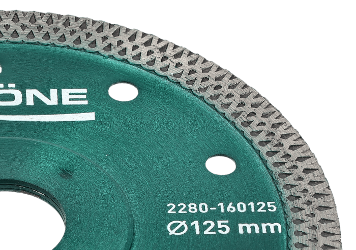 Disc diamantat Gröne, diametru 125 x 22,23 mm, muchie canelata continua "Cyclone" [3]