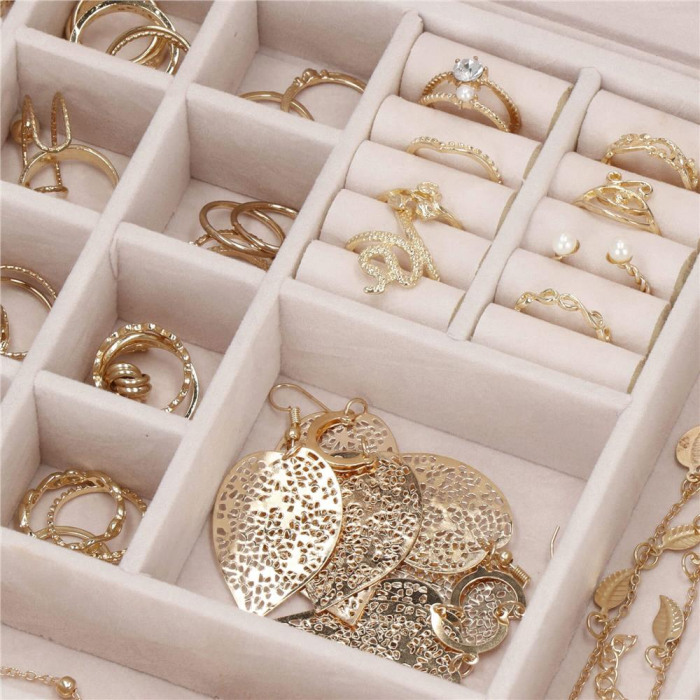 Cutie depozitare si organizare bijuterii, MDF, piele ecologica, 26 x 26 x 8,5cm, negru sarpe [25]